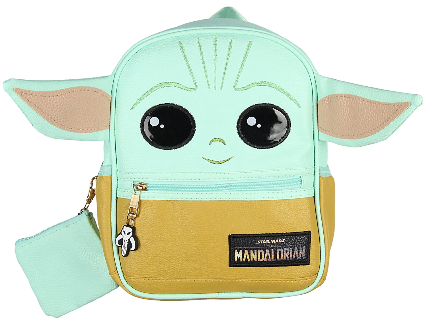 Star Wars The Mandalorian Grogu Baby Yoda Mini Backpack 10.5" with Coin