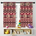 thumbnail image 5 of Blackout Kids Curtains,Red Geometric Striped Pattern Childrens Insulated Curtains Set Of 2,Bedroom Essentials,Toddler Room Decor 42x54in(106x137cm), 5 of 5