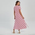 thumbnail image 2 of Chicken Love Emoji Pattern Printed Short Sleeve Maxi Dress, Farmer Gifts Fashion Summer Maxi Dress For Women, 2 of 4