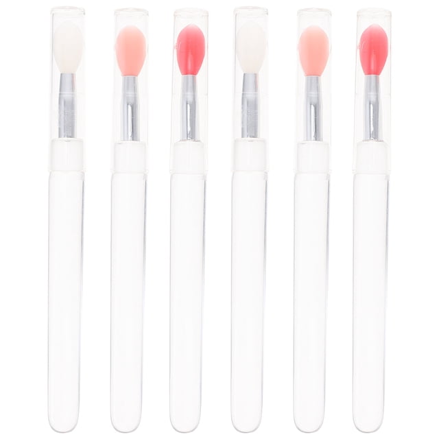 MasteelfCA 6 Pcs Brosses à Lèvres en Silicone avec Couvercle Brosses à Rouge à Lèvres Applicateurs de Rouge à Lèvres pour Femmes