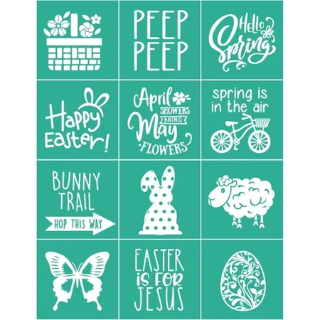 Silk Screen Stencil Chalk Stencil Reusable Self-Adhesive Screen Print Stencil 8.