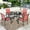 Red, variant on Summit Living 5-Piece Outdoor Patio Dining Set with Metal Steel Round Table & Textilene Chairs for 4-Person, Black & Tan