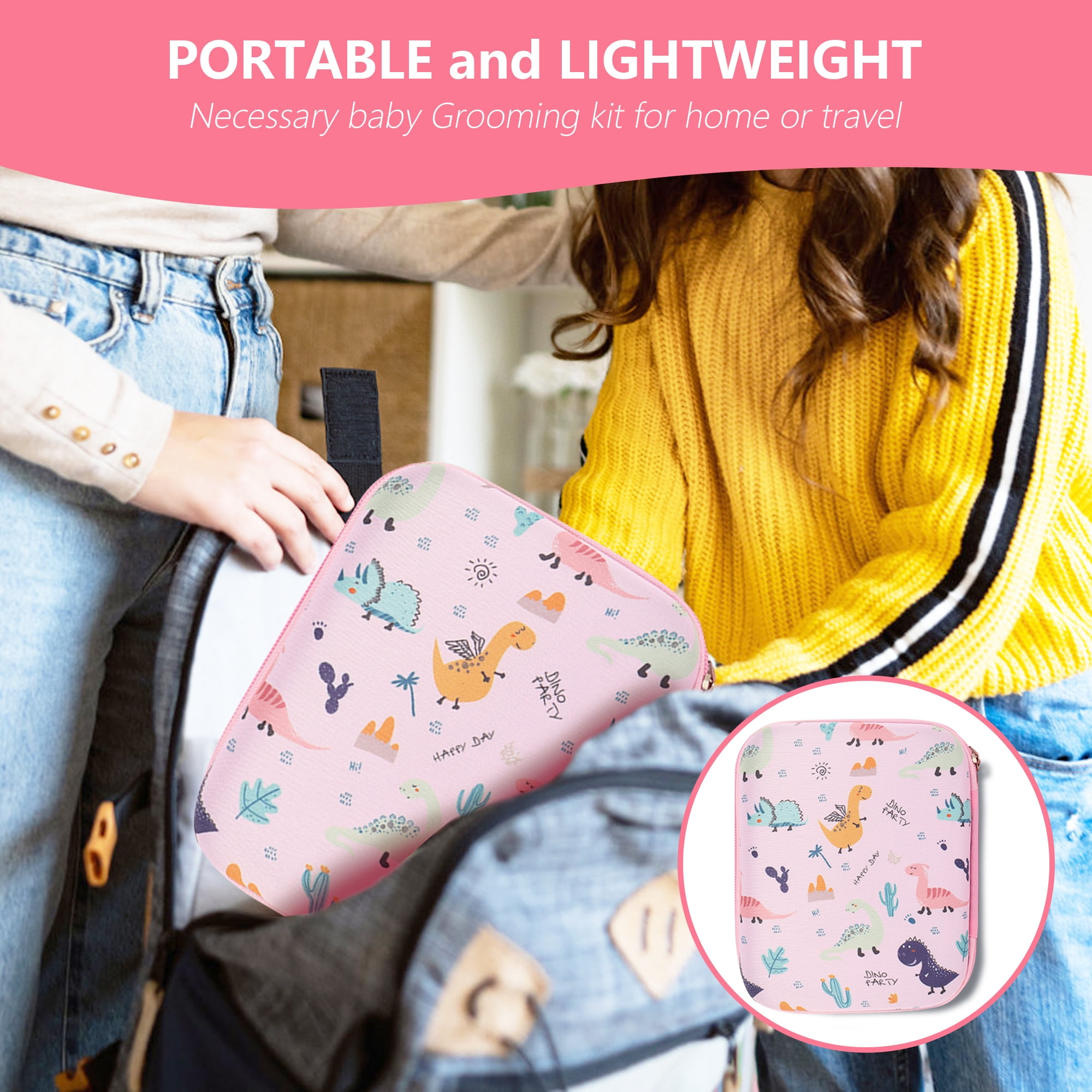 Baby Healthcare and Grooming Kit,20 in 1 Electric Safety Nail Trimmer Baby Nursery Set Newborn Nursery Health Care Set with Hair Brush Comb for Infant Toddlers Kids Baby Shower Gifts-Pink