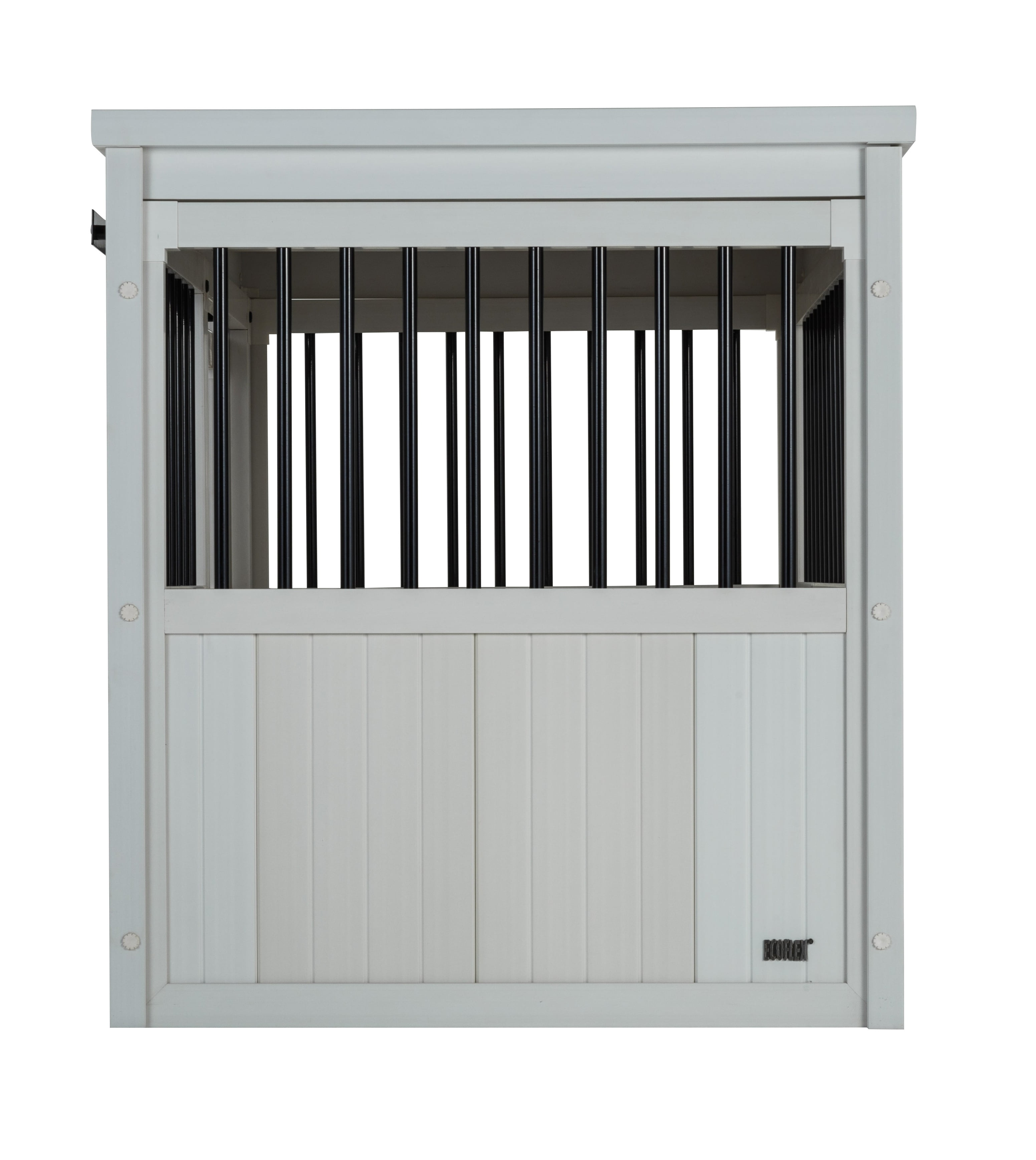 New Age Pet Ecoflex Large Homestead Sliding Barn Door Dog Furniture Crate  in White