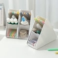 thumbnail image 6 of Triangle Desk Organizer Tray, Triangle Desktop Pen Holder With Storage Box, Learners Dorm Organizer, Clutter Bucket For Pencils And Supplies, Meiiso, 6 of 6