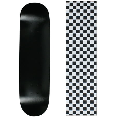 skateboard deck pro 7-ply canadian maple dip black with griptape 7.5