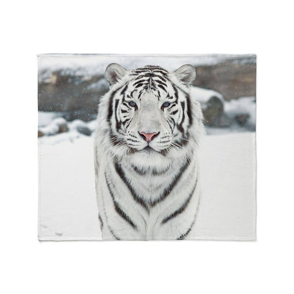 CafePress - White Tiger Throw Blanket - Soft Fleece Throw Blanket, 50"x60" for All Ages