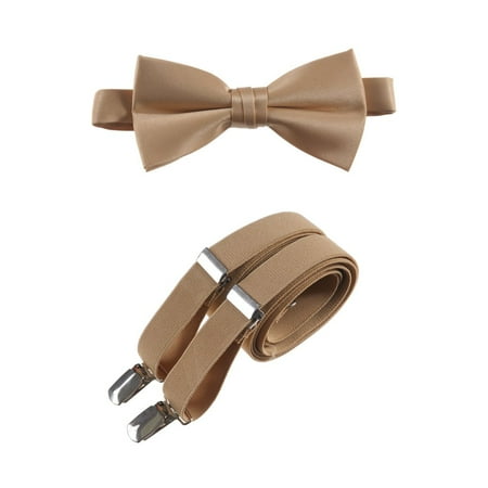 

Bow Tie and Adjustable Stretch Suspender Sets in Assorted Colors and Sizes