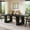 Black, variant on Finmind Farmhouse Dining Table for 4-6 People, 63-inch Rectangular Wooden Kitchen Table, Brown
