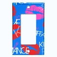 thumbnail image 5 of Metal Light Switch Plate Cover Lipstick Kisses Love Romance Blue LOV005, 5 of 13