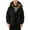 Black, variant on YueHuiYing Men's Solid Color Coat Hooded Jacket Zipper Long Sleeve Pockets Thickened Warm Outerwear
