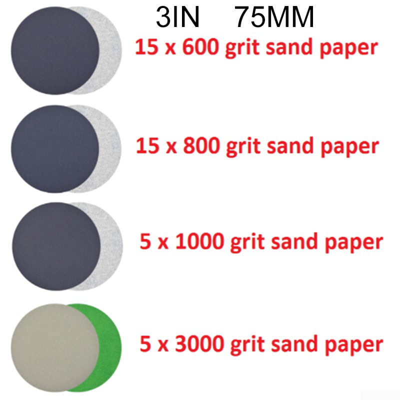 25X 6" Sanding Disc 600-3000 Grit Polishing Grinding Sandpaper Glue Backing Pad 