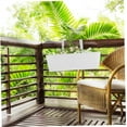 thumbnail image 6 of 2 Pcs Metal Hanging Flower Pots for Railing Fence Flower Planter Bucket Hooks Hanging Bucket Pots Window Plant Holder with Detachable Hooks for Outdoor Balcony Patio and Garden,16 inch,White, 6 of 7
