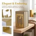 thumbnail image 2 of Unique Bargains 2Pcs Metal Laser Cut Tree Design Bookends Gold Moon 7.9*4.3*6.7inch, 2 of 5