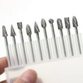 thumbnail image 2 of Ensemble de 10 Pcs de Fichiers Rotatifs à Double Fente en Acier Haute Vitesse - Mini Bits de Broyage 3*6mm pour le Travail du Bois, Sculpture de Racines Électrique et Polissage des Métalx, Résistant à la Rouille, Compact et Portable (Style CC : 6X3mm), 2 of 4