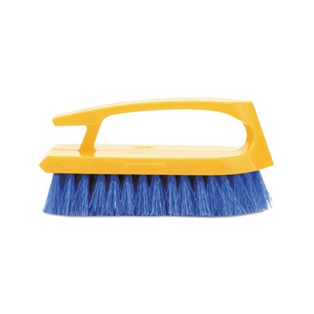 

Long Handle Scrub Brush 6 Brush Yellow Plastic Handle/Blue Bristles