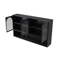 thumbnail image 6 of 47.25"Glass Wall Cabinet, Metal Storage Cabinet with 4 Doors and Open Storage Shelves, Wall-Mounted, Kitchen Pantry Cabinet for Kitchen, Living Room, Bathroom, 6 of 7