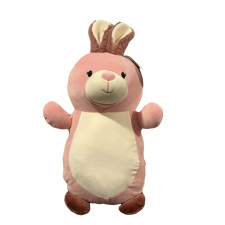Squishmallows Official Kellytoy Easter Squad Squishy Soft Plush Toy Animal (18 Inch Hug Mees, Bop Pink Bunny (Plain Belly))