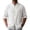 White, variant on HOOMEUMY Mens Linen Mix Mandarin Collar Half Sleeve Shirt With Buttons Casual Breathable Tops For Vacation And Daily Wear Khaki