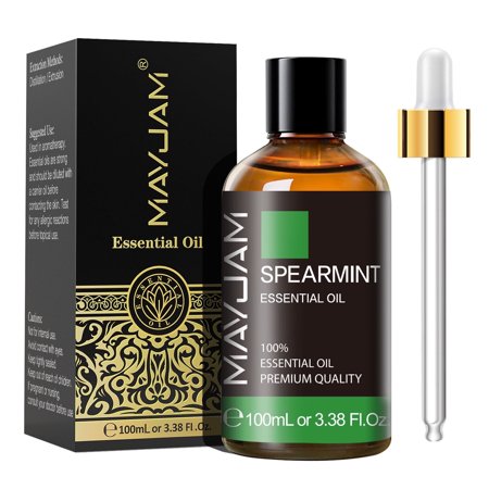 MAYJAM 3.38FL.OZ/100ML Spearmint Essential Oils for Candle Soap Making Aromatherapy Diffusers Skin Care Massage Bath Relaxation