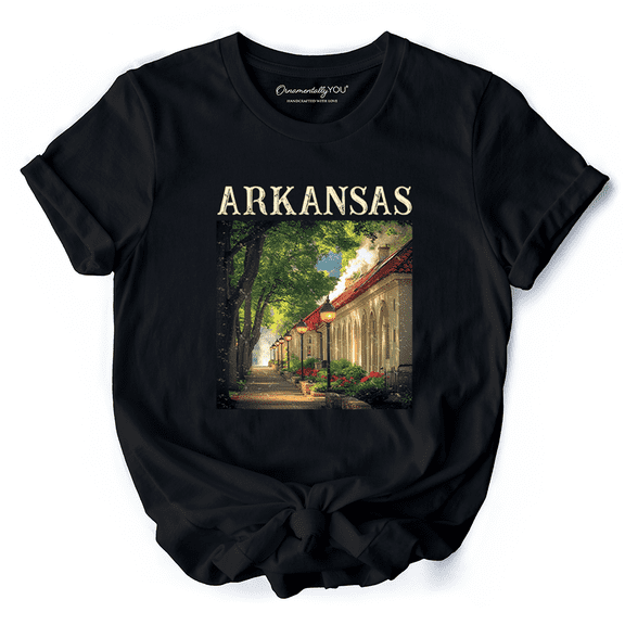 Vintage Arkansas State Hot Springs T-Shirt, Bathhouse Row Tee and Scenic Landmark Keepsake Souvenir