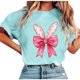 thumbnail image 1 of Tops de Manga Corta de Verano para las Mujeres Imprimir Blusa de Cuello Redondo, Moda Ligera de Poliéster Spandex, 1 of 6