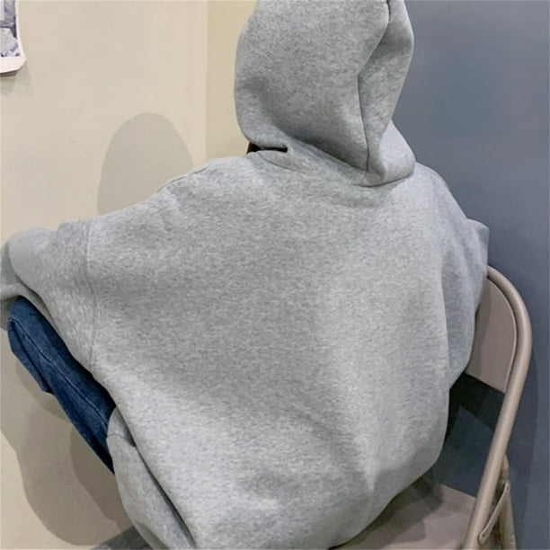 Women's oversized Slippery Rock University gray hoodie sweatshirt size large