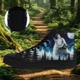 thumbnail image 2 of Coolcustomize Men's Lightweight High-Top Sneakers - Lace-Up Shoes with Wolf Graphic, Urban & Outdoor Shoes, Gym, Hiking, Casual Attire - Black Synthetic Upper, Sporty Design, Breathable Fabric Lining, 2 of 11