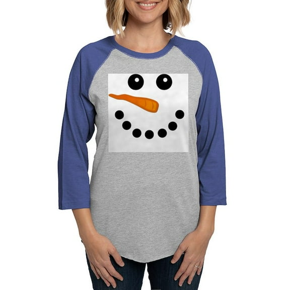 CafePress - Snowman Face Long Sleeve T Shirt - Womens Baseball Tee