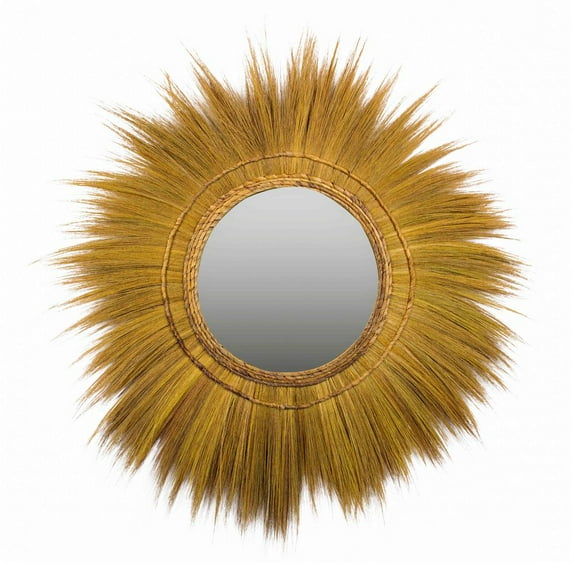 TOV Furniture Mettu Natural Rayung Grass Round Mirror