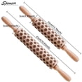 thumbnail image 4 of Spencer 13.8" 3D Christmas Wooden Baking Rolling Pin Engraved Embossing Rolling Pin with Christmas Symbols for baking Cookies Cake "#3", 4 of 6