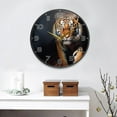 thumbnail image 3 of Tiger Wildlife Wall Clock Round Silent Non Ticking Battery Operated Accurate Arabic Numerals Design Clocks for Home Kitchen Living Room Bedroom 9.5inch Home Decor, 3 of 6