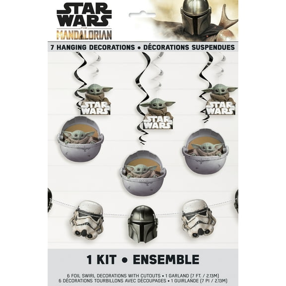 Foil and Paper Star Wars The Mandalorian The Child Baby Yoda Party Decorating Kit, 7pcs