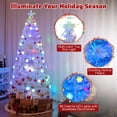 thumbnail image 4 of Topbuy 7 FT Pre-Lit Christmas Tree Artificial Fiber Optic with Lighted Top Star Iridescent Leaves 48 Snowflakes Lights 270 Branch Tips Holiday, 4 of 10