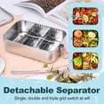 thumbnail image 4 of Walchoice Bento Box, 28oz Stainless Steel Lunch Box Container with Lids & 2 Removable Dividers, Reusable Metal Meal Storage for Work Office Travel, Leak-Proof & Dishwasher Safe, 4 of 8