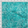 thumbnail image 4 of oneOone Polyester Lycra Turquoise Blue Fabric Starfish & Fish Quilting Supplies Print Sewing Fabric By The Yard 56 Inch Wide, 4 of 6