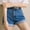 Dark Blue women high waisted denim shorts with pockets a1, variant on Cagogo Women's High Waisted Denim Shorts with Pockets Cuffed Casual Summer Basic Regular Fit Shorts Vacation Beach Travel Trousers, Light Blue 2XL