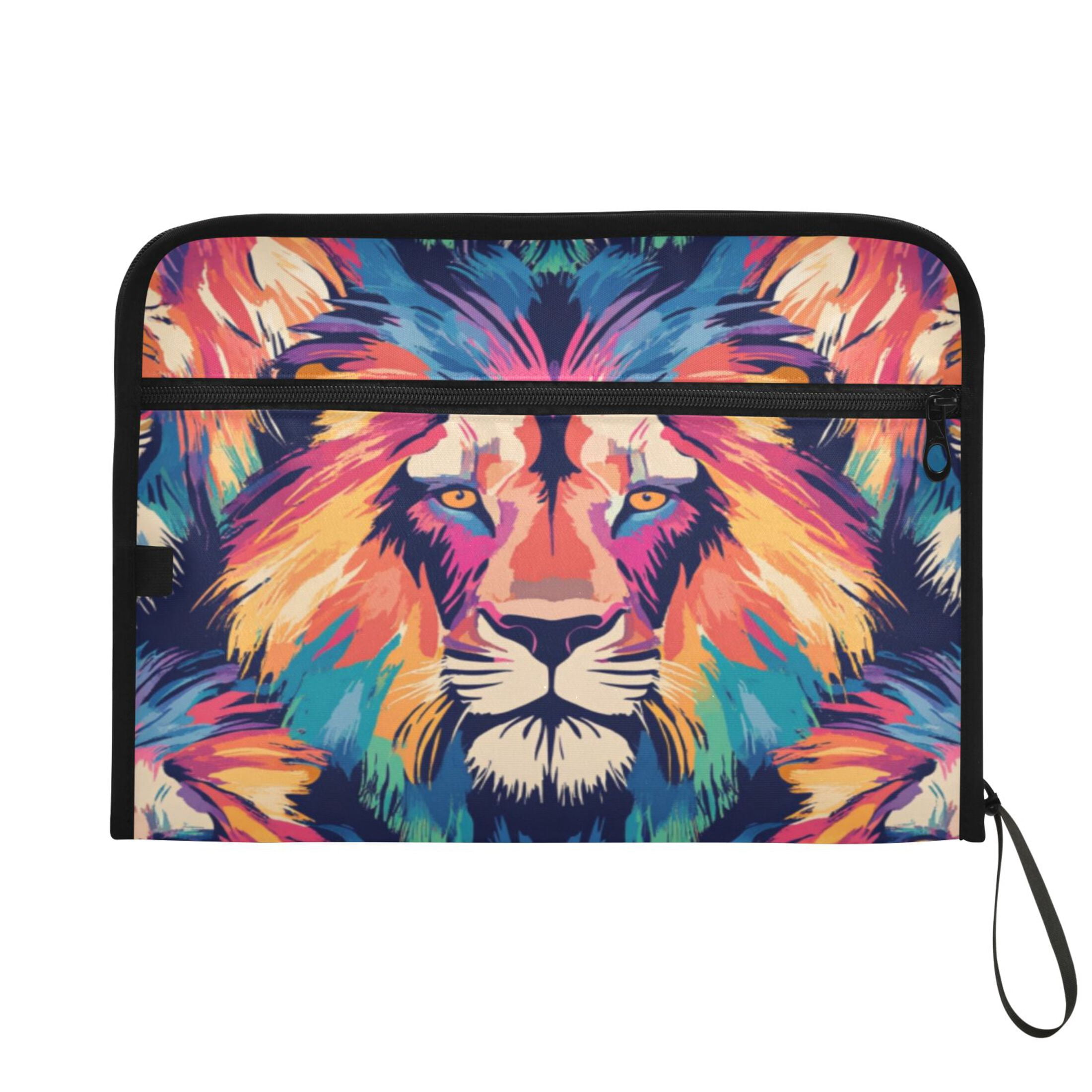 Organ Folder 14.2 x 0.8 x 10.6 Inches 13 Separate Pockets A4 Size Documents Folder A Sort Storage File Manager For The Home Office Color Lion Seamless