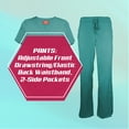 thumbnail image 6 of Natural Uniforms Women's Ultra Soft Stretch Drop-Neck 2 Pocket Scrub Top and Pants 82009200N (Teal, Small), 6 of 7
