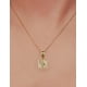 thumbnail image 3 of Collar con dije de oro laminado letra brillos H, 3 of 7