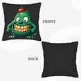 thumbnail image 6 of Set of 2 Throw Pillow Covers 18x18in - Cartoon Monster Design with Green Body - Perfect for Couch Bed Car Decor, 6 of 8