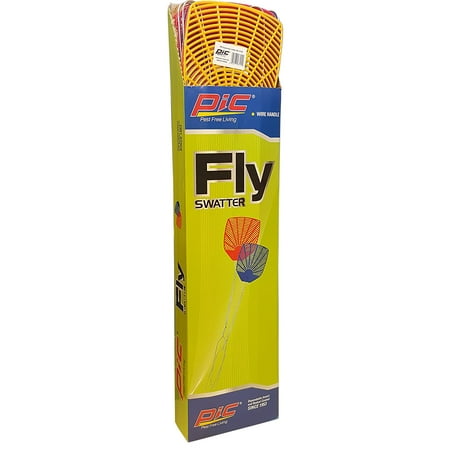 Neon Pics Wire Handle Fly Swatter (Assorted Neon Colors), Durable plastic swatter with metal handle By PIC ()