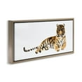 thumbnail image 3 of Stupell Industries Tiger Resting Orange Ink Watercolor Animals & Insects Painting Brown Floater Framed Canvas Art Print Wall Art, 25 x 11, 3 of 9