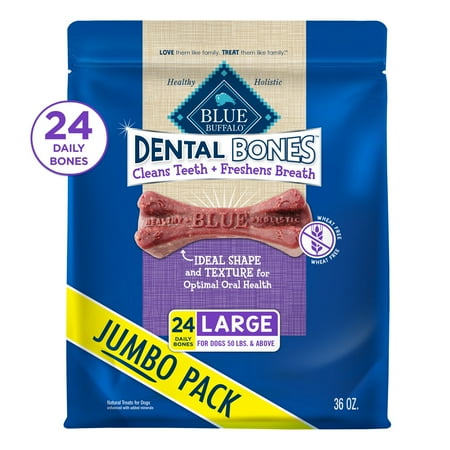 Dental Bones Large Natural Chew Dog Treats - 36oz