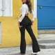 thumbnail image 3 of Gibobby Pantalones deportivos mujer Pantalones para mujer Pantalones acampanados Pantalones con botones y agujeros informales Pantalones con cremallera(Negro,X-CH), 3 of 5