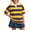 Yellow, variant on Henley Shirts for Women Elbow Sleeve Striped Polo Shirts Causal Loose Lapel Summer Pullover Tops, S