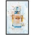 thumbnail image 3 of PixonSign Framed Canvas Print Wall Art Inkblot Blue and Orange Perfume Bottle Decorative Brushstroke Illustrations Modern Art Glam Multicolor Ultra for Living Room, Bedroom, Office - 24"x36" Black, 3 of 5