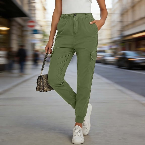 Women's Hiking Cargo Pants High Waisted Quickly Dry Lightweight Outdoor Joggers Pants Womens Casual Solid Plus Size Baggys Stretchy Workout Camp Climb Athletic Cargos Pants