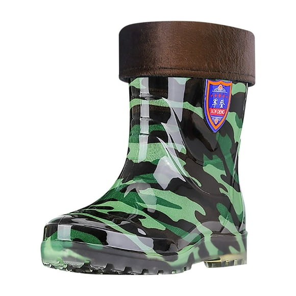 nsendm Men Shoes Adult Male No Steel Toe Work Boots for Men BOys Winter Rain Shoes Shoes Comfortable Keep Warm Frosted Outdoor Hiking Shoes Boots Camouflage 8