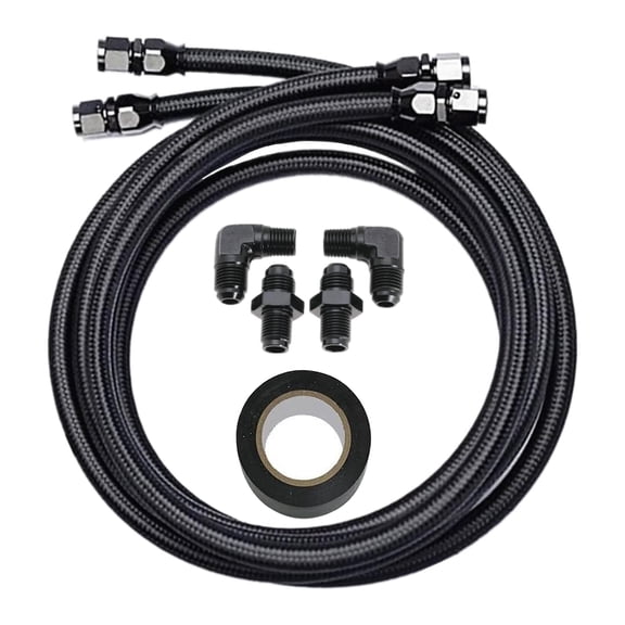 For GM 4L60E 4L65E TH350 TH400 Automatic Transmission Cooler 6AN Hose Line Kit